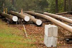 In this Oct. 22, 2019, file photo, pipes lay along a construction site on the Mariner East pipeline in a residential neighborhood in Exton, Pa.
