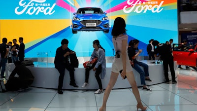 The Ford booth at Auto China 2018 in Beijing, April 25, 2018.