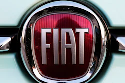 In this Oct. 31, 2019, file photo, a Fiat logo on a car in Bayonne, France.