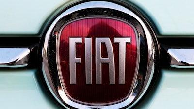 In this Oct. 31, 2019, file photo, a Fiat logo on a car in Bayonne, France.