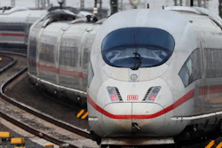 In this June 19, 2019, file photo, an ICE train approaches the main train station in Frankfurt, Germany.