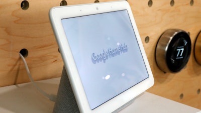 This Oct. 9, 2018, file photo shows a Google Home Hub displayed in New York.
