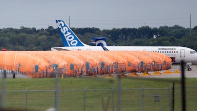 Fuselages for the Boeing 737 Max made by Spirit AeroSystems in Wichita, Kan., Oct. 3, 2019.