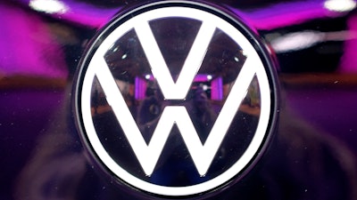 VW logo on a car at the company's factory in Zwickau, Nov. 4, 2019.