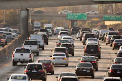 This Dec. 12, 2018, file photo shows traffic on the Hollywood Freeway in Los Angeles.