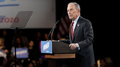 Democratic presidential candidate Michael Bloomberg speaks to supporters Jan. 15, 2020, in New York.