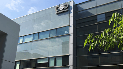 This Aug. 25, 2016, file photo shows the logo of the NSO Group on a building in Herzliya, Israel.