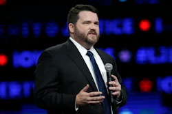 In this Nov. 1, 2019, file photo, Iowa Democratic Party Chair Troy Price speaks during the party's Liberty and Justice Celebration in Des Moines.