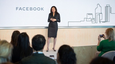 Facebook Chief Operating Officer Sheryl Sandberg at a press conference in London, Jan. 21, 2020.