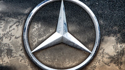 Daimler logo on a car in Frankfurt, Feb. 6, 2019.