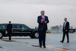 President Donald Trump arrives at Miami International Airport en route to the Republican National Committee winter meetings, Jan. 23, 2020.