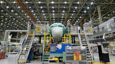 In this Dec. 7, 2015, file photo, a Boeing 737 Max on the assembly line in Renton, Wash.