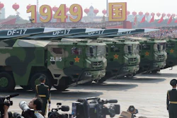 Military vehicles during the parade to commemorate the 70th anniversary of the founding of Communist China in Beijing, Oct. 1, 2019.