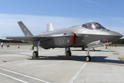 An F-35 fighter jet arrives at the Vermont Air National Guard base in South Burlington, Vt., Sept. 19, 2019.