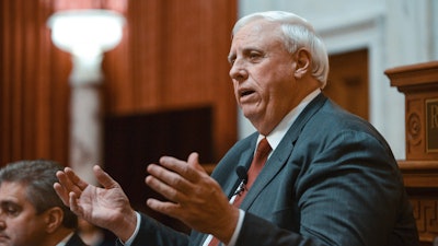 West Virginia Gov. Jim Justice delivers his State of the State speech in Charleston, Jan. 9, 2019.