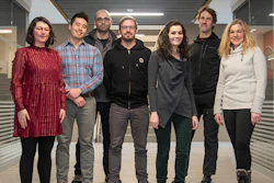 Members of the UVM-Google team (left to right) Juniper Lovato, Nick Cheney, Jim Bagrow, Laurent Hébert-Dufresne, Julia Ferraioli, Peter Dodds and Amanda Casari.