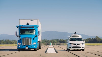 Waymo truck and Chrysler Pacifica.