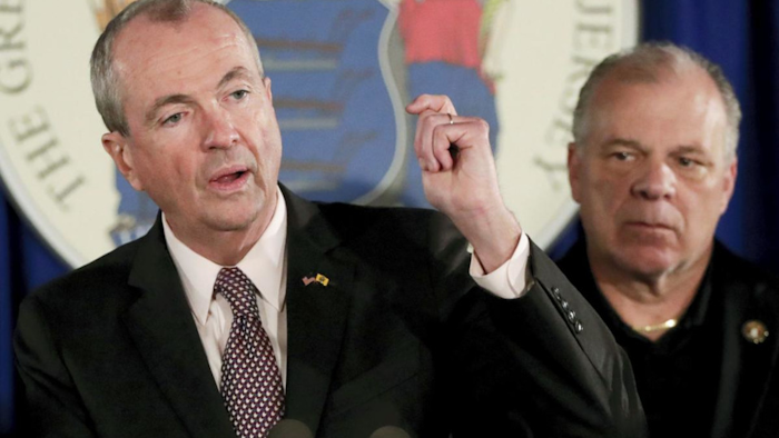 New Jersey Gov. Phil Murphy and state Senate President Stephen Sweeney.