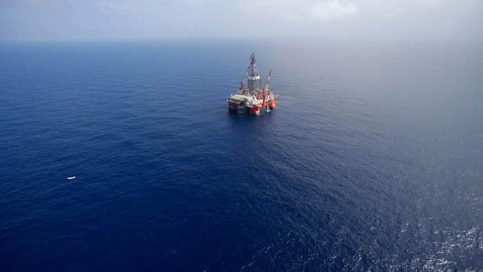 The Centenario deep-water drilling platform off the coast of Veracruz, Mexico, Nov. 22, 2013