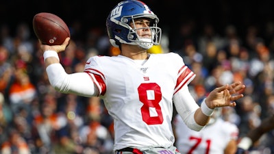 New York Giants quarterback Daniel Jones during a game against the Chicago Bears, Nov. 24, 2019.