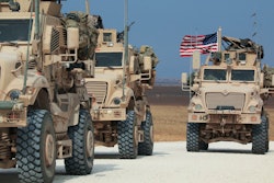 An American military convoy near the town of Tel Tamr, Syria, Oct. 20, 2019.