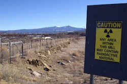 Warning sign at the old Kerr-McGee uranium mill site near Grants, N.M., Dec. 20, 2007.