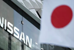 Nissan logo at the automaker's showroom in Tokyo, May 10, 2019.