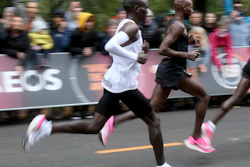 Eliud Kipchoge of Kenya runs the INEOS 1:59 Challenge in Vienna, Oct. 12, 2019.