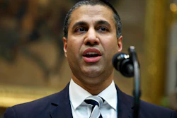Federal Communications Commission Chairman Ajit Pai speaks during an event in Washington, April 12, 2019.