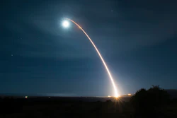 The launch of an unarmed Minuteman III intercontinental ballistic missile during a developmental test, Feb. 5, 2020, Vandenberg Air Force Base, Calif.