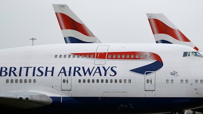 British Airways planes at Heathrow Airport, London, Jan. 10, 2017.