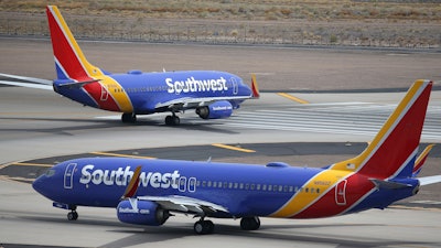 Southwest Airlines planes at Phoenix Sky Harbor International Airport, July 17, 2019.