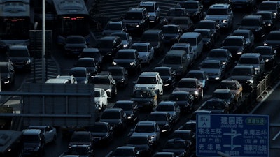 Morning rush hour in Beijing, Dec. 11, 2018.