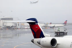 Delta planes parked at LaGuardia Airport in New York, Oct. 29, 2019.