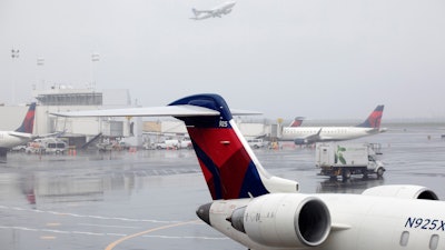 Delta planes parked at LaGuardia Airport in New York, Oct. 29, 2019.