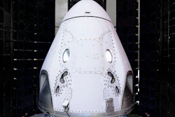 The SpaceX Crew Dragon spacecraft undergoing acoustic testing in Florida.