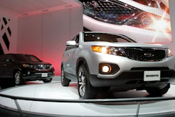 The 2011 Kia Sorento debuts at the Los Angeles Auto Show, Dec. 2, 2009.