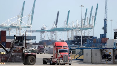 Truck leaving the docks at PortMiami, Feb. 14, 2020.