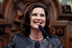 Michigan Gov. Gretchen Whitmer delivers her State of the State address at the Capitol in Lansing, Jan. 29, 2020.