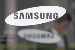 Logo of Samsung Electronics Co. at its office in Seoul, April 30, 2019.