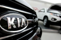 Kia vehicle at its showroom in Seoul, Oct. 23, 2009.