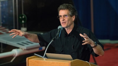 Dean Kamen speaks to students at the Massachusetts Institute of Technology, May 2017.