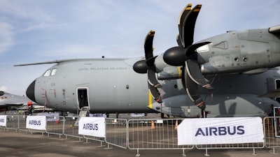 Airbus A400M airlifter at the Singapore Airshow, Feb. 12, 2020.