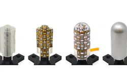 Tactile fingers in manufacturing stages: 3D-printed skeleton, flexible circuit board, transparent silicone layer, and reflective skin.