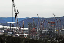 A petrochemical plant being built on the banks of the Ohio River in Monaca, Pa., for the Royal Dutch Shell company, April 18, 2019.