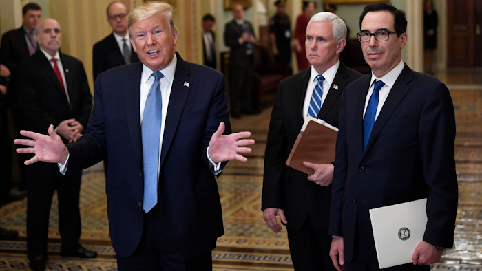 President Donald Trump on Capitol Hill, March 10, 2020.