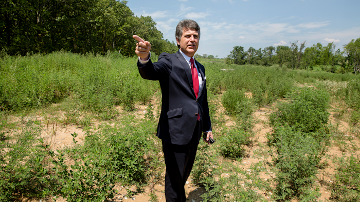 Stephen Bell, president and CEO of the Arkadelphia Area Chamber of Commerce, talks about the proposed paper mill, July 25, 2018.