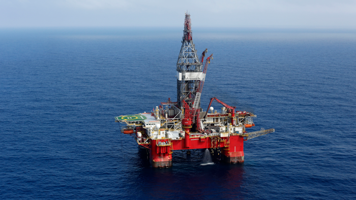 The Centenario deep-water drilling platform off the coast of Veracruz, Mexico, Nov. 22, 2013.