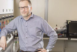 Professor Thomas Baumgartner in his lab at York University, Toronto.