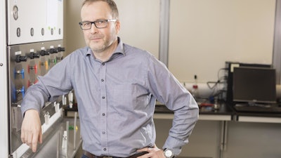 Professor Thomas Baumgartner in his lab at York University, Toronto.